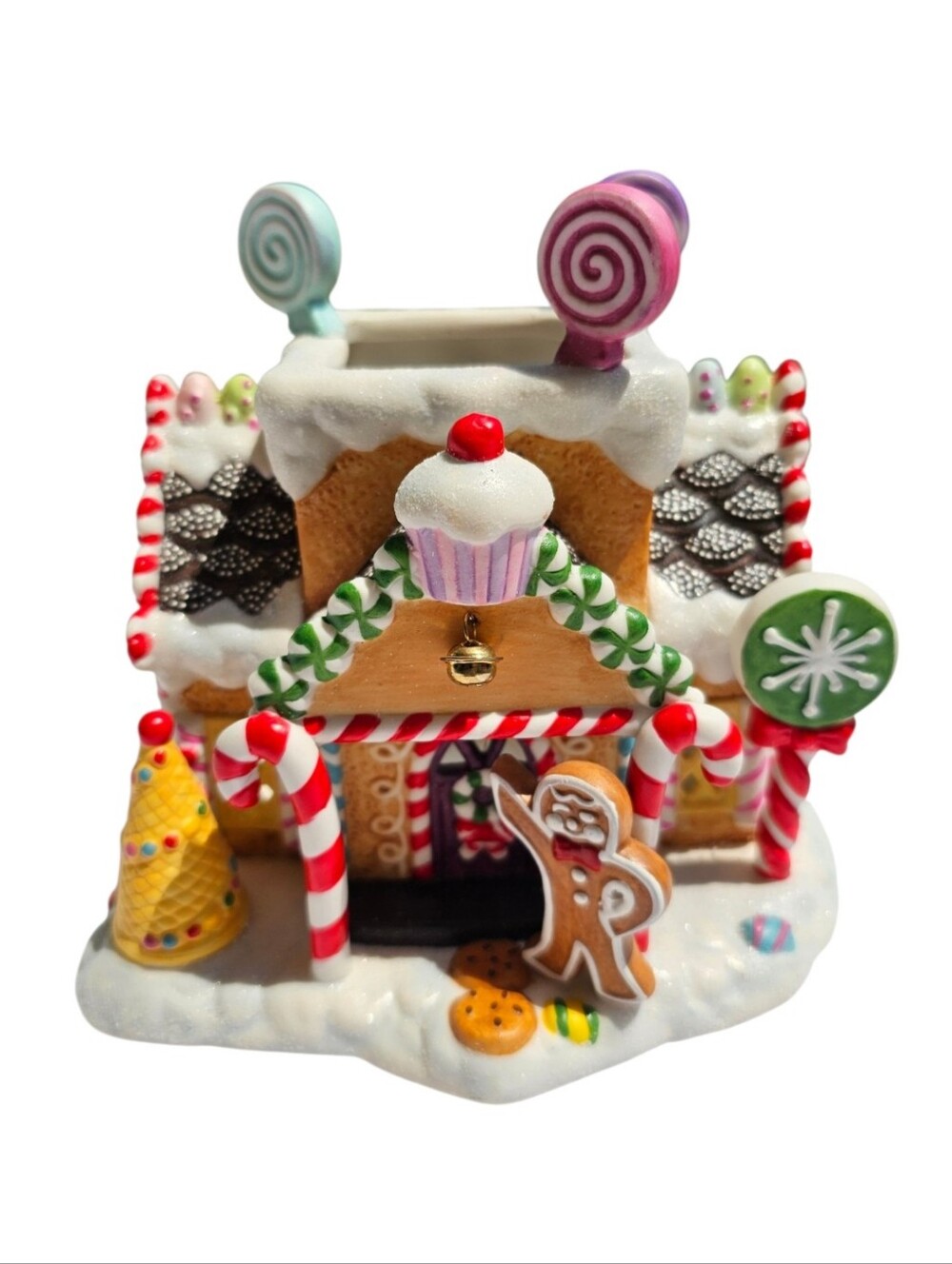 PartyLite Ceramic The Gingerbread Village #1 Retired Lollipops Cupcakes & Candy